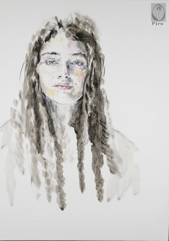 oil on paper - olio su carta di Piro
